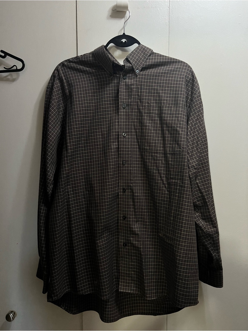 Mocha Brown Striped Button Up Kirkland